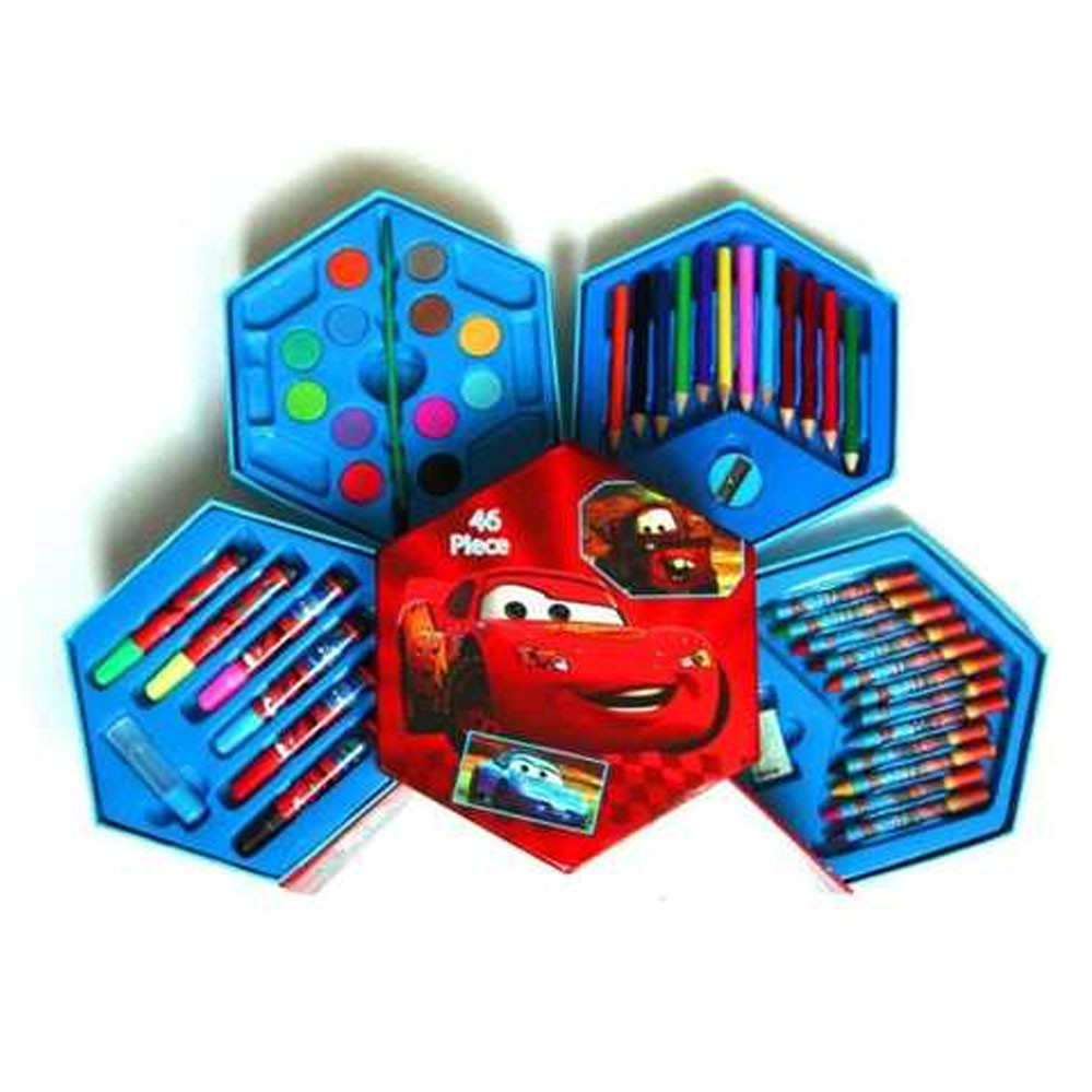 Набор для рисования и творчества 46 предметов 4 яруса фломастеры карандаши краски для мальчиков - фото 7 - id-p1786141252