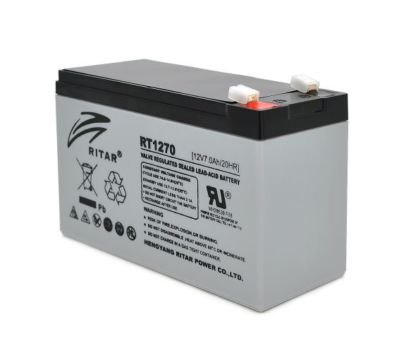 Акумуляторна батарея AGM RITAR RT1270, Gray Case, 12V 7.0 Ah, для дитячого електротранспорту., фото 1