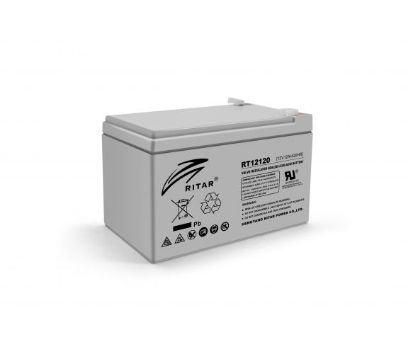 Акумуляторна батарея AGM RITAR RT12120, Gray Case, 12V 12.0 Ah, для дитячого електротранспорту., фото 1