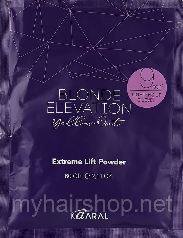 Пудра освітлююча до 9 рівня Kaaral Blonde elevation YELLOW OUT 60 гр