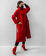 Кашемировое Женское Пальто на запах с поясом Ткань кашемир + подкладка Размер 42-46