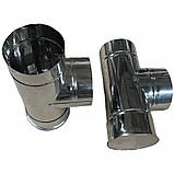 Трійник для труби димоходу 87° Ø 150 мм одностінний (Моно) нержавіюча сталь AISI-201 Товщина 0,8 мм для сауни, фото 10