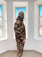 Военный тактический костюм Пиксель на флисе, SoftShell для ВСУ с липучками под шевроны софт шелл