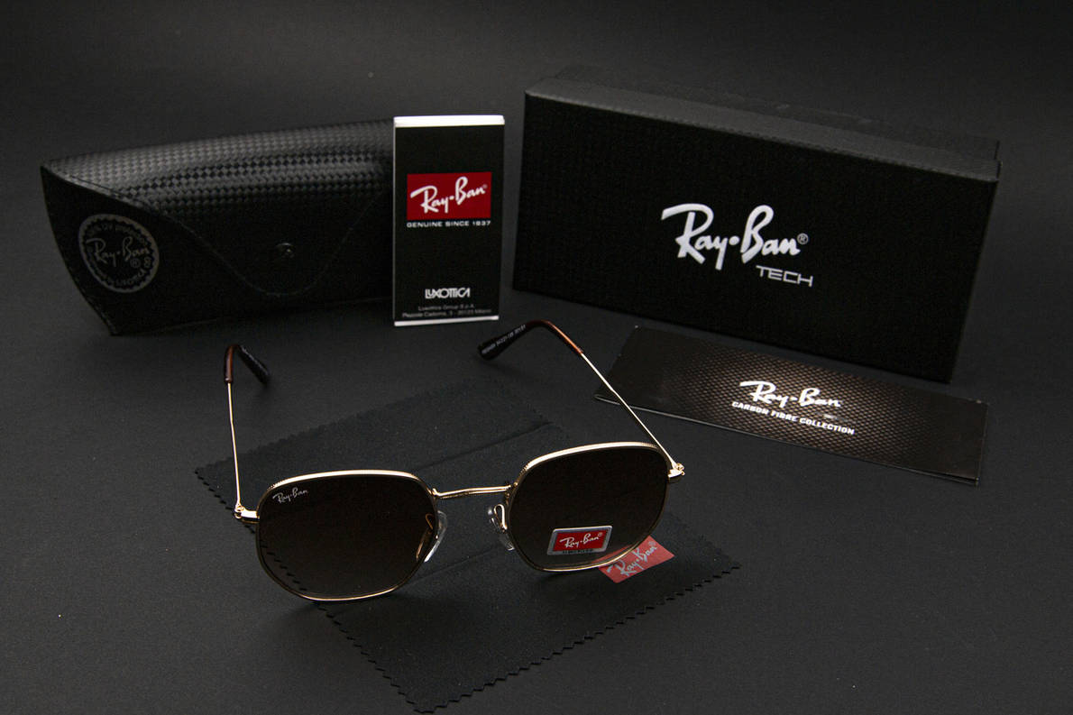 Сонцезахисні окуляри RAY BAN UV400 (арт. RB3548) коричневий градієнт, фото 1
