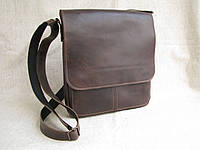 Мужская кожаная сумка планшет GS 27*23*3 см коричневая