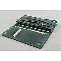 Женский кошелек клатч GS кожаный зеленый