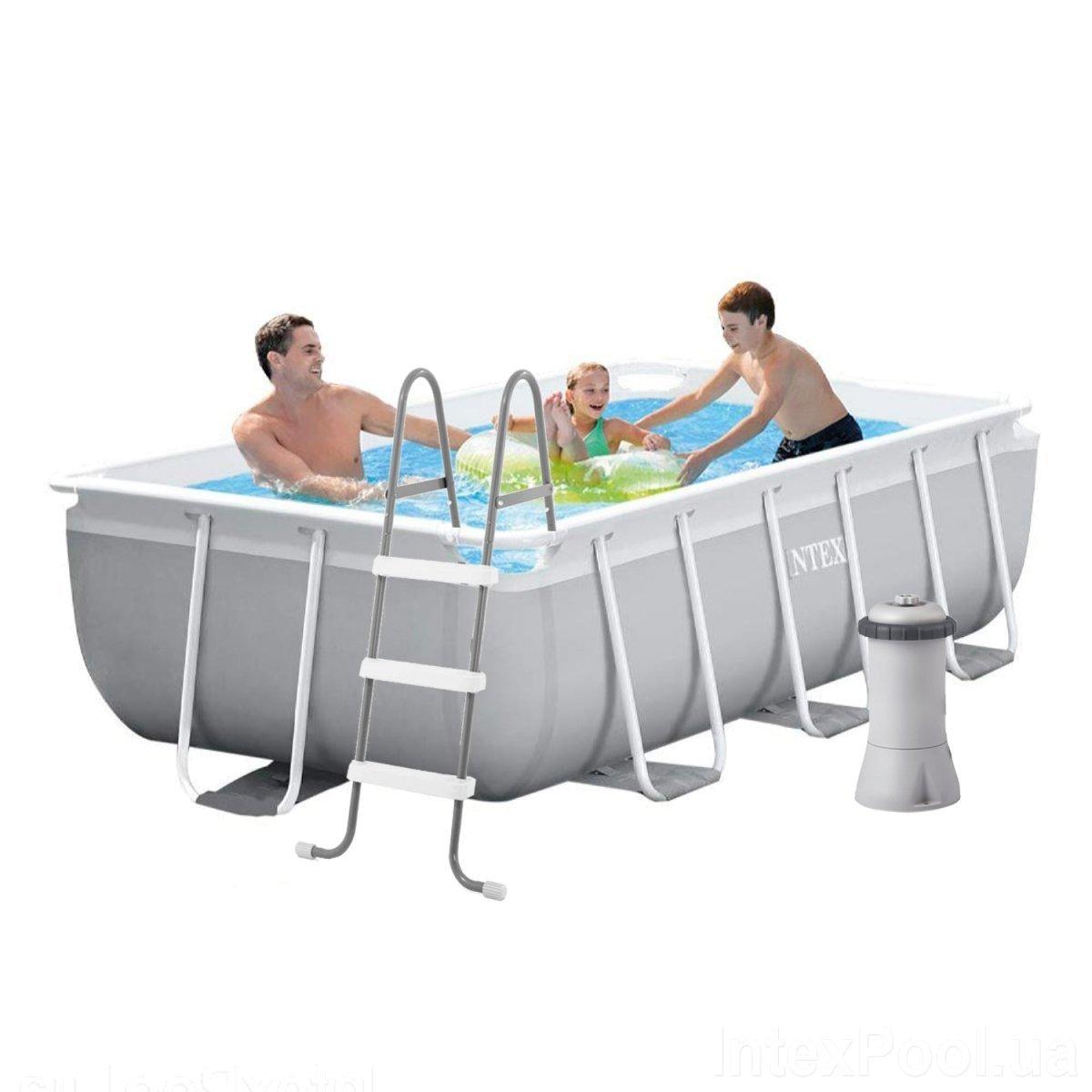 Дитячий басейн intex 26784 (300х175х80 см) Збірний каркасний прямокутний басейн інтекс 3539 л