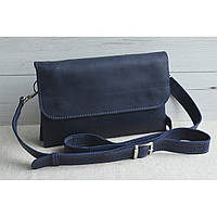 Женская кожаная сумка клатч GS синяя