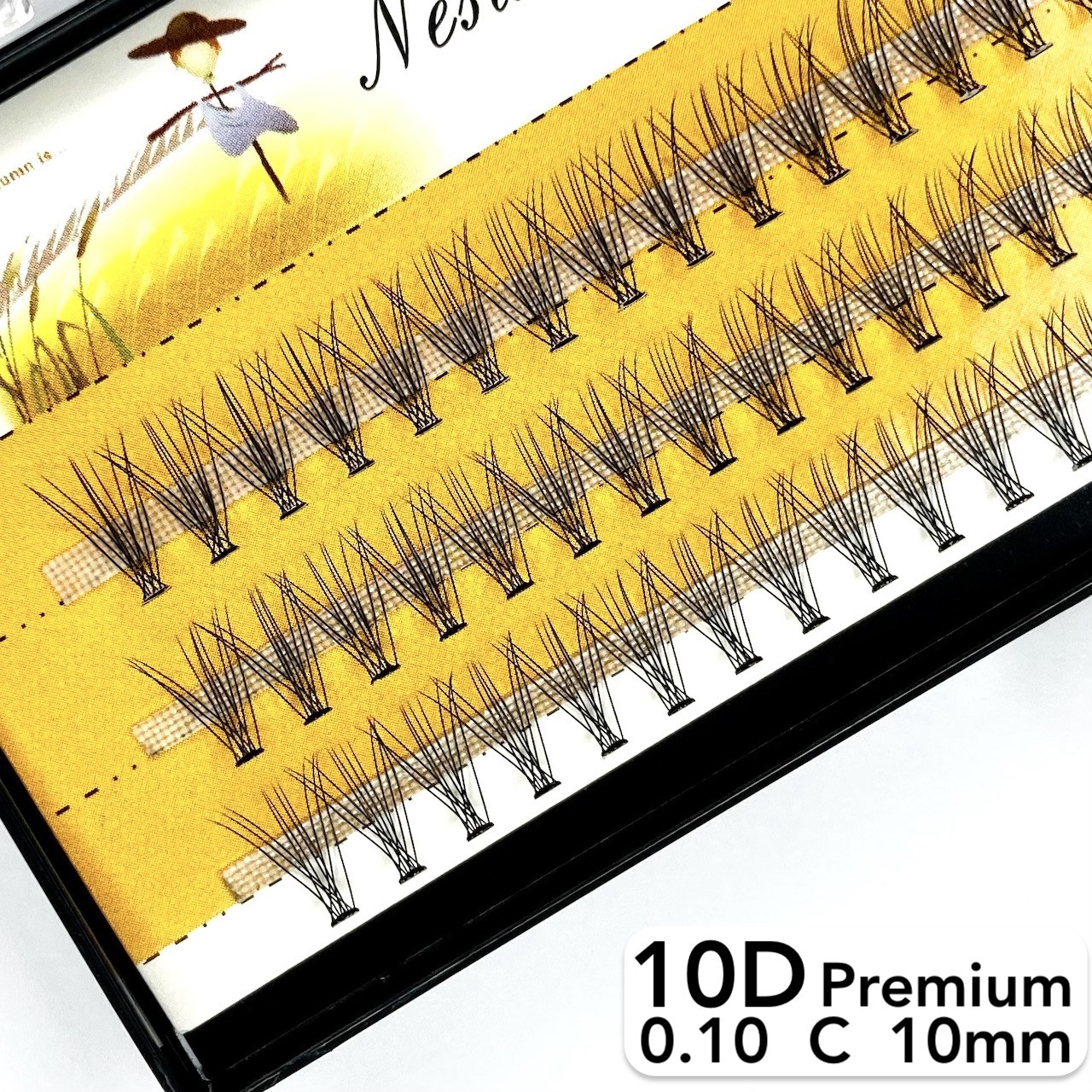 Nesura Eyelash Premium 10D, 0,10, изгиб C, 10 мм, 60 пучков Накладные ...