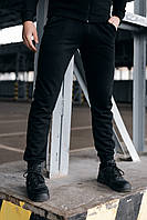 Мужские спортивные штаны черные трикотажные весенние осенние , Легкие спортивные брюки черные на резинке