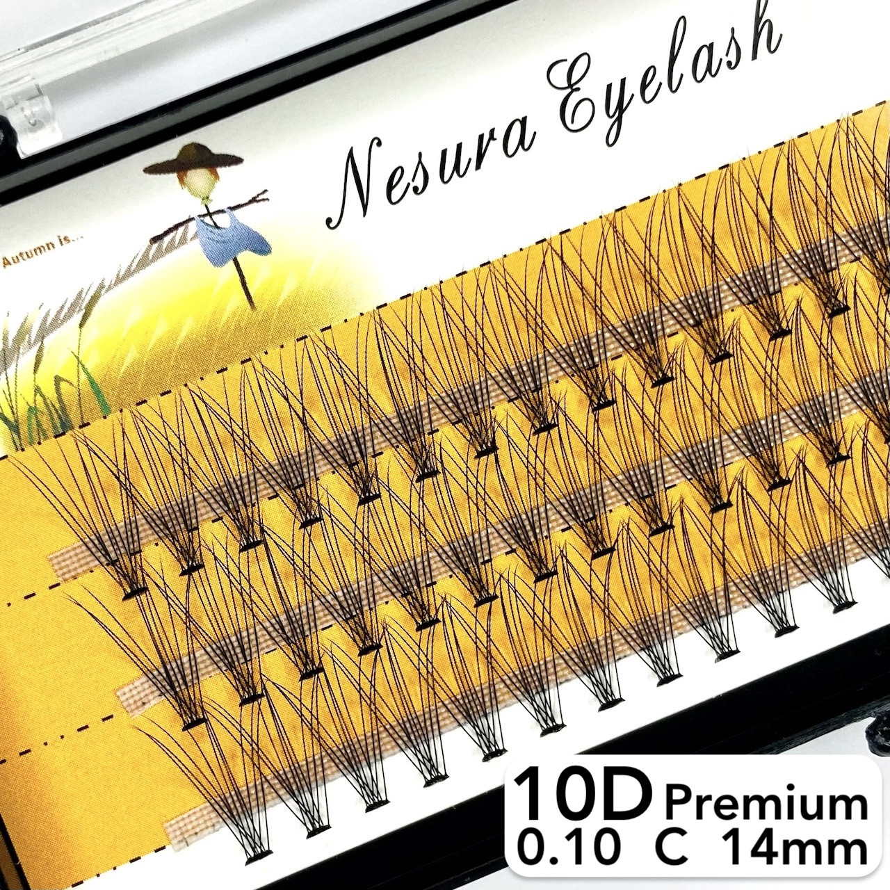 Nesura Eyelash Premium 10D, 0,10, изгиб C, 14 мм, 60 пучков Накладные ...