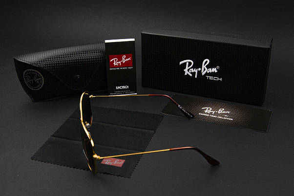 Сонцезахисні окуляри RAY BAN (арт. 3026) коричнневий/золота оправа, фото 5