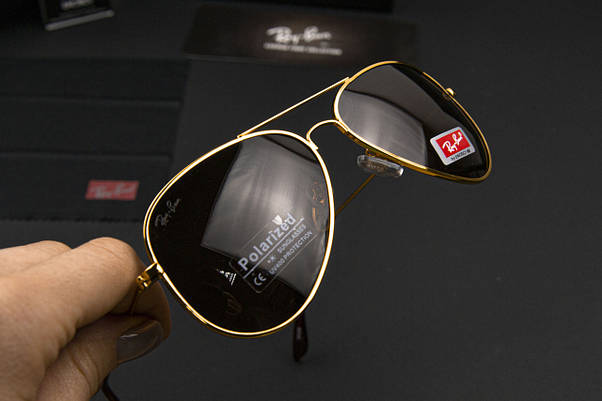 Сонцезахисні окуляри RAY BAN (арт. 3026) коричнневий/золота оправа, фото 6