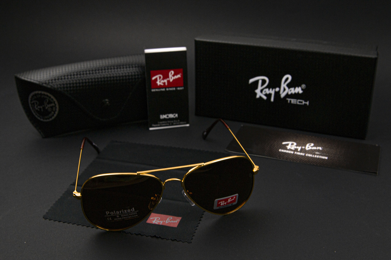 Сонцезахисні окуляри RAY BAN (арт. 3026) коричнневий/золота оправа