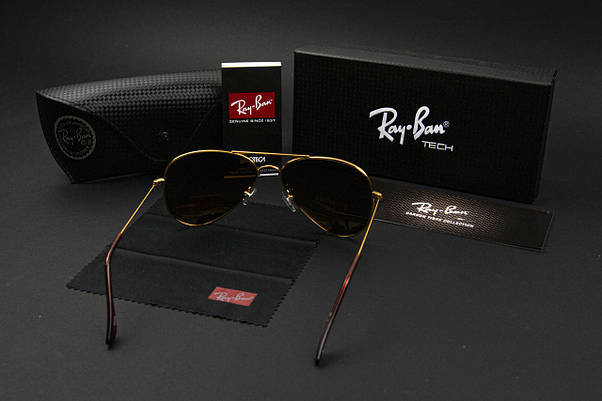 Сонцезахисні окуляри RAY BAN (арт. 3026) коричнневий/золота оправа, фото 3