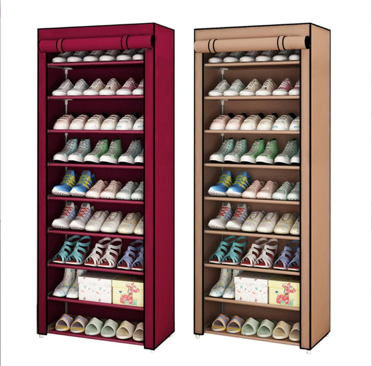 Полиця для взуття з чохлом Shoe Cabinet 9 полиць 160X60X30, тканинний стелаж для взуття (10)