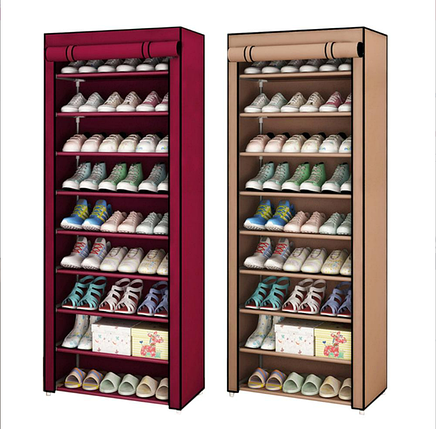 Полиця для взуття з чохлом Shoe Cabinet 9 полиць 160X60X30, тканинний стелаж для взуття (10), фото 2