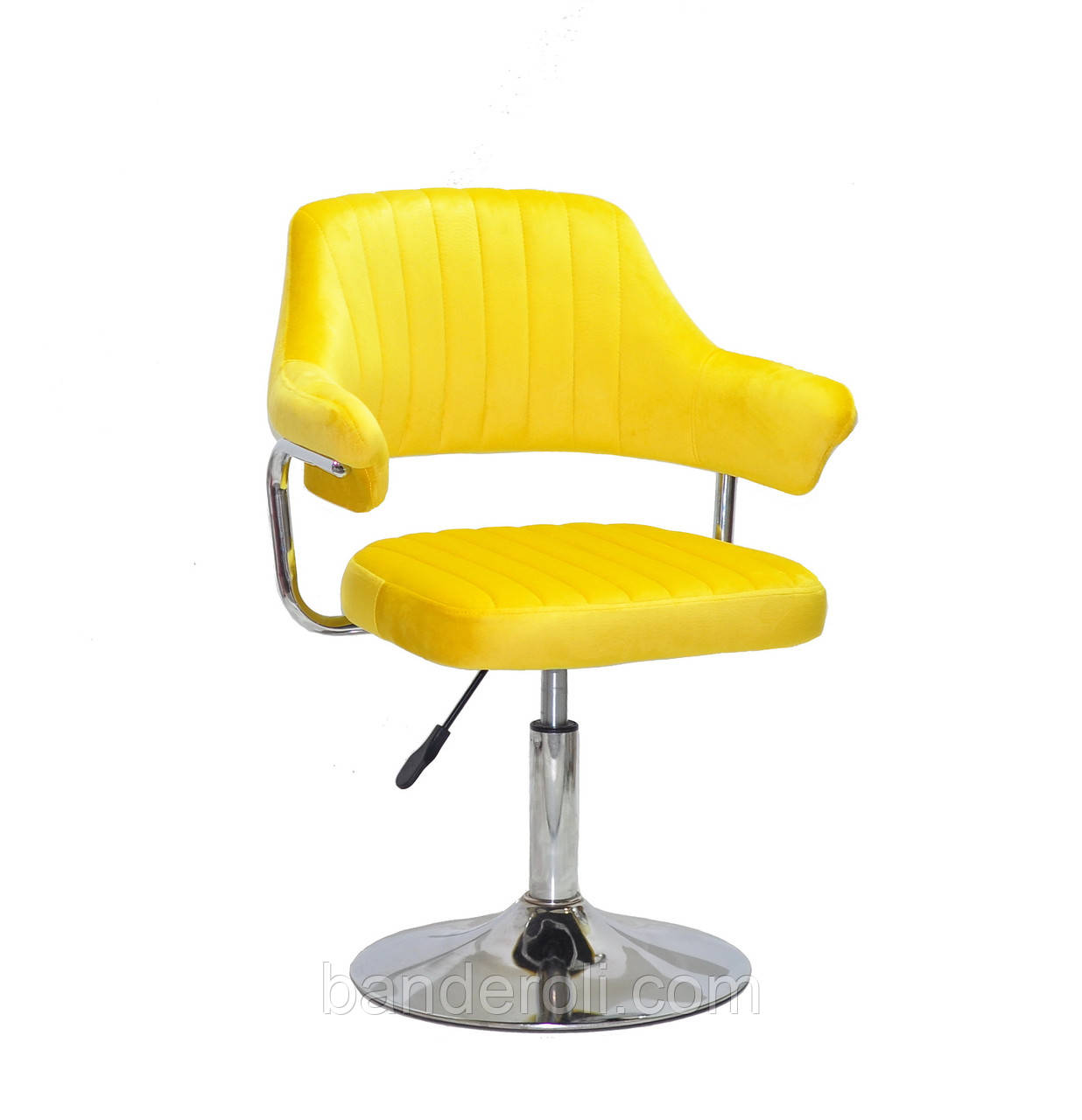 Крісло JEFF CH-Base бархат жовтий B-1027 с  регулюванням висоти, фото 1