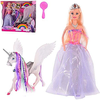 Лялька принцеса з єдинорогом у броні та з крилами 68281 лялька з пегасом