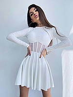 Приталенное платье с корсетной вставкой и пышной юбкой солнце (р. 42, 44) 66PL2046Е
