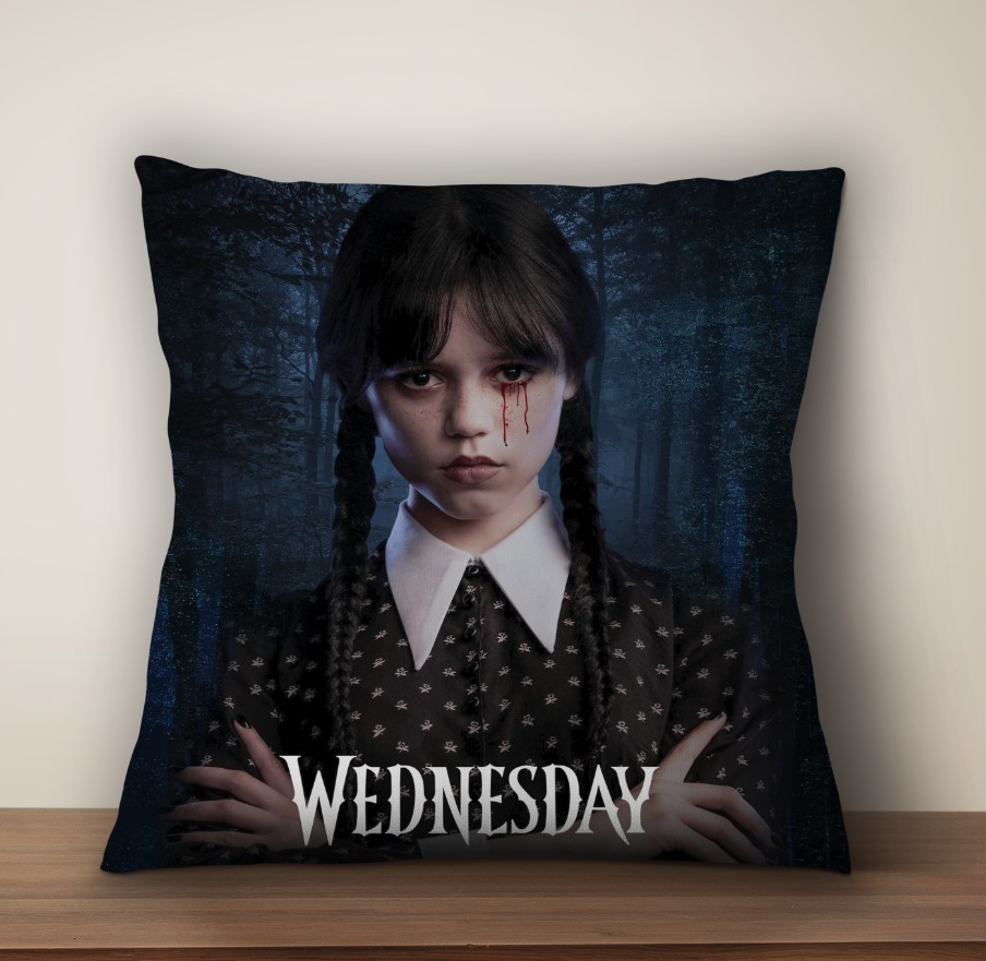 Подушка з 3D принтом на тему: Вензді Аддамс Венздей Аддамс (Wednesday Addams), фото 1