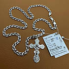 Комплект срібний чорнений ланцюжок бісмарк з фігурним хрестиком 925 проба, фото 2