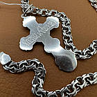 Комплект срібний чорнений ланцюжок бісмарк з фігурним хрестиком 925 проба, фото 4