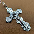 Комплект срібний чорнений ланцюжок бісмарк з фігурним хрестиком 925 проба, фото 5