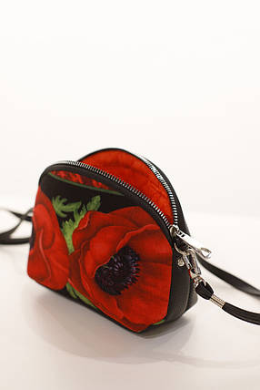 Маленька жіноча сумочка Coquette "Червоні маки", фото 2