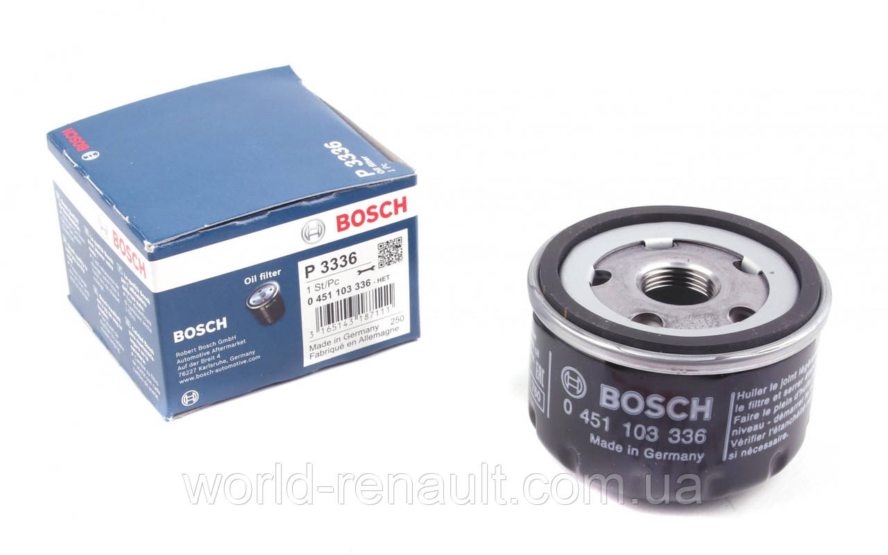 BOSCH 0451103336 — Оливний фільтр на Рено Кангу 2 1.6i 8V K7M