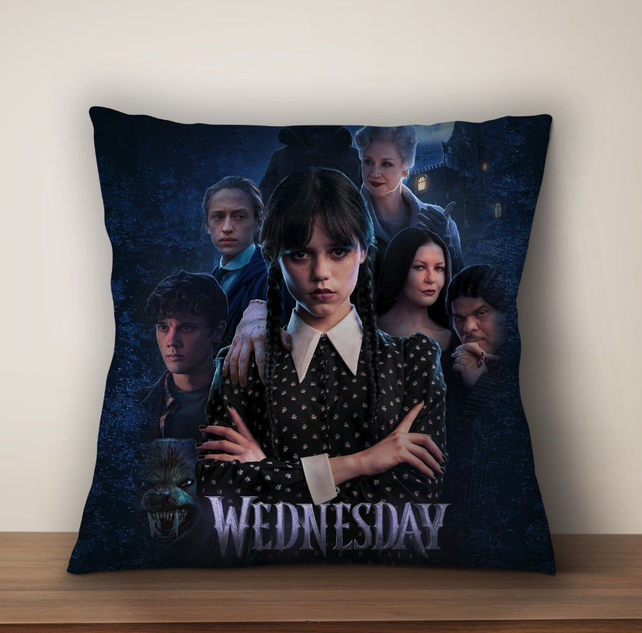 Подушка з 3D принтом на тему: Вензді Аддамс Венздей Аддамс (Wednesday Addams)