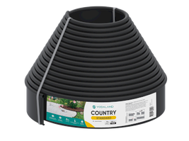 Бордюр садовий пластиковий Country Standard H100 чорний 15м,  бордюрна стрічка Кантрі 15м