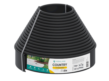 Бордюр садовий пластиковий Country Standard H100 чорний 15м, бордюрна стрічка Кантрі 15м, фото 1