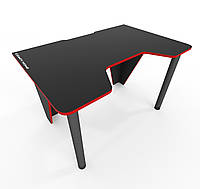 Геймерский игровой стол "CH" Frost-2 ДСП Черное, кромка Красная, 140х80х75 см (Comfy-Home ТМ)