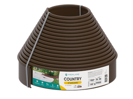 Бордюр садовий пластиковий Country Standard H100 коричневий 15м,  бордюрна стрічка Кантрі 15м