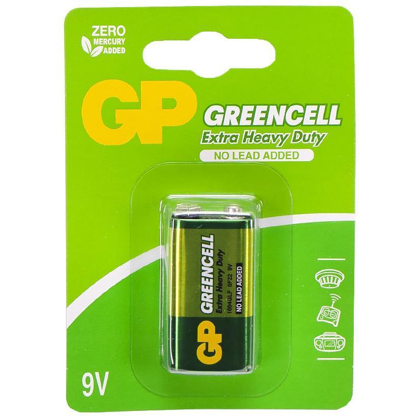 Сольова пальчикова батарейка крона на 9.0V GP Greencell 1604GLF-U1 6F22 GP-002212 в упаковці 4 шт