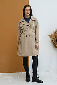 Демісезонний плащ 3 в 1 для вагітних та слінгоносіння Kimberly 42 Lullababe Бежевий LB01KM140