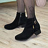 Напівчеревики жіночі замшеві на невисокому підборі, фото 3