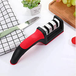 Ножеточка для кухонних ножів ручна механічна Точилка універсальна професійна 3 в 1 з ручкою