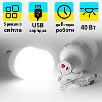 Портативная LED лампа 40w кемпинговая лампа с зарядкой micro USB