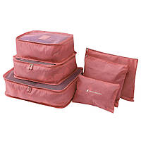 Набор органайзеров для вещей Laundry Pouch, 6 сумочек на застежках, Розовый / Дорожная косметичка