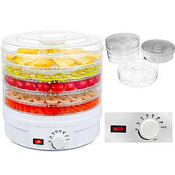 Сушарка для фруктів з терморегулятором 5 ярусів 350 Вт, FOOD DEHYDRATOR / Дегідратор для овочів