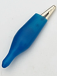 Зажим типа крокодил мини (1шт.) цвет синий, фото 2