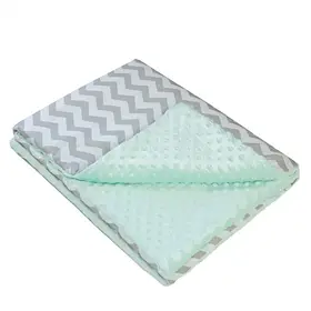 Плед дитячий плюшевий minky Сірий зигзаг 80х90 см.