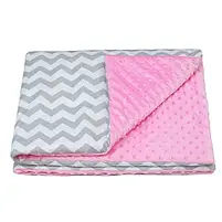 Плед дитячий плюшевий minky Мрія Рожевий 80х90 см., фото 2