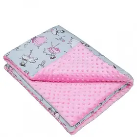 Плед дитячий плюшевий minky Балерини Рожевий 80х90 см.