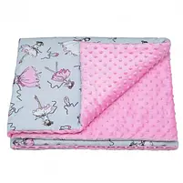 Плед дитячий плюшевий minky Балерини Рожевий 80х90 см., фото 2