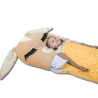 Детский спальный мешок-трансформер Зайчик Бежевый M - 170 х 70 см.