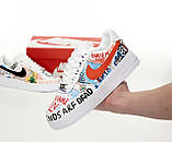 Чоловічі / жіночі кросівки Nike Pauly x Vlone Pop Air Force, білі шкіряні кросівки найк паулі влон аір форс, фото 2