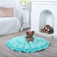 Лежанка для кота та собаки Кошик марокко сіра з м'ятним, фото 3